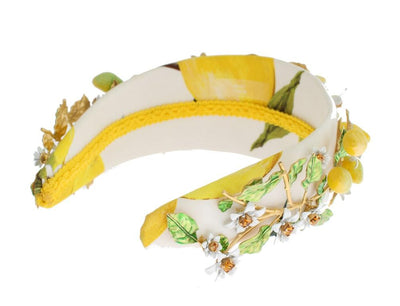 Multicolor Brass Lemon Crystal Floral Headband