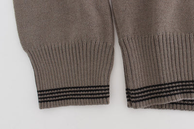 Beige Turtleneck Wool Blend Sweater