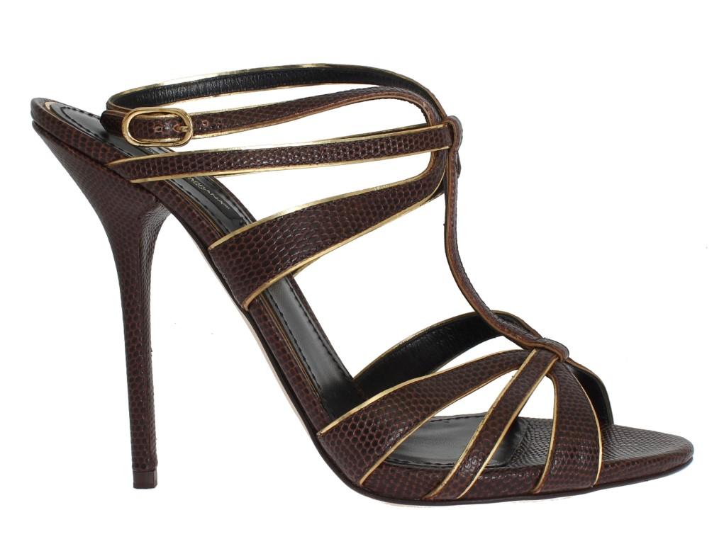 Brown Leather Ankle Strap Sandals