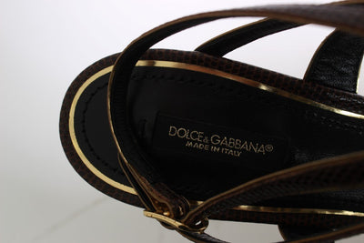 Brown Leather Ankle Strap Sandals