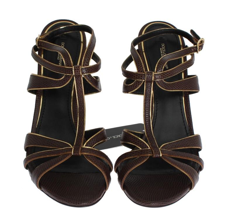 Brown Leather Ankle Strap Sandals