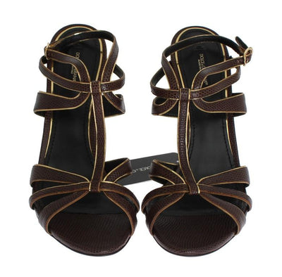 Brown Leather Ankle Strap Sandals