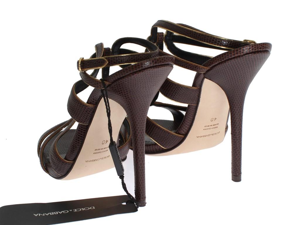 Brown Leather Ankle Strap Sandals
