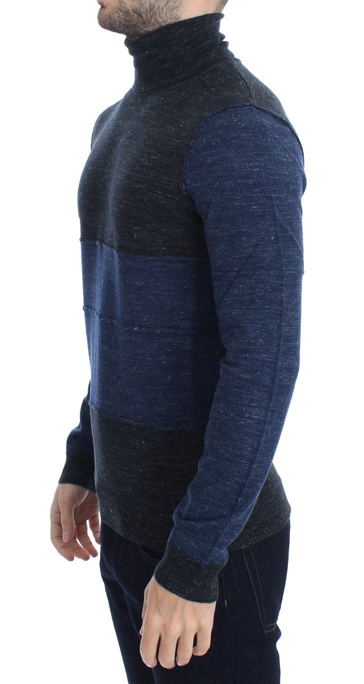 Gray Blue Turtleneck Sweater