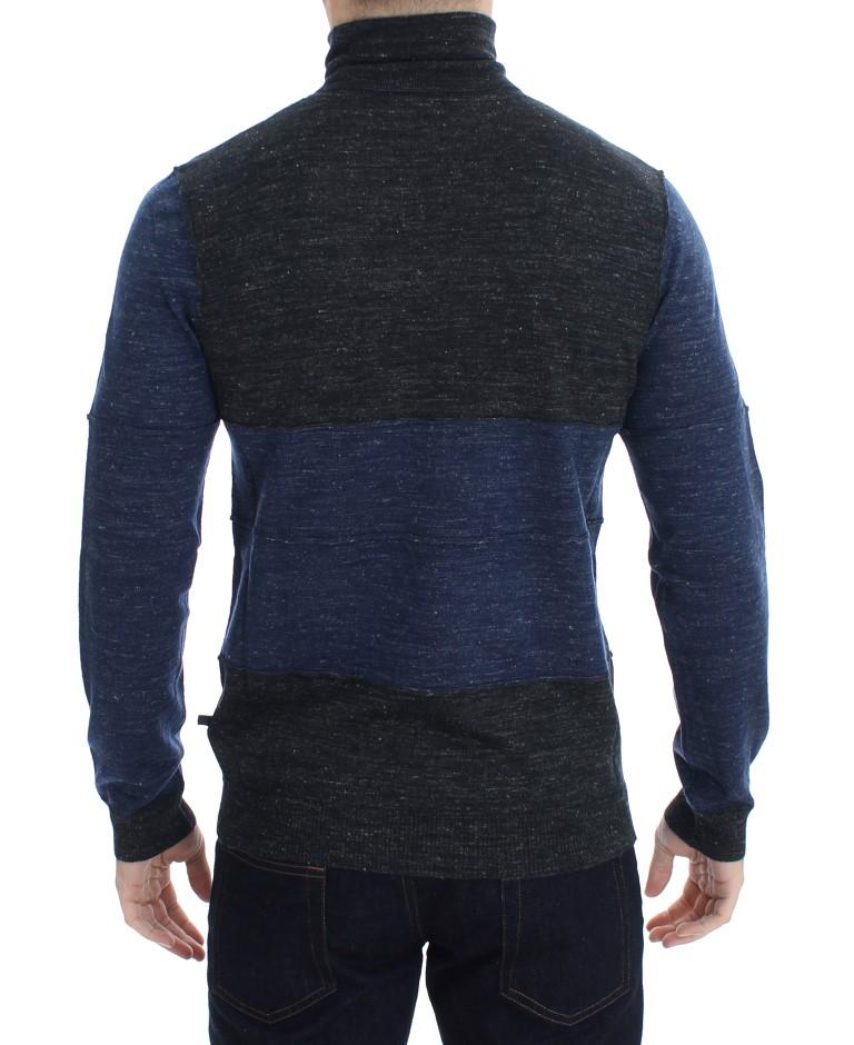 Gray Blue Turtleneck Sweater