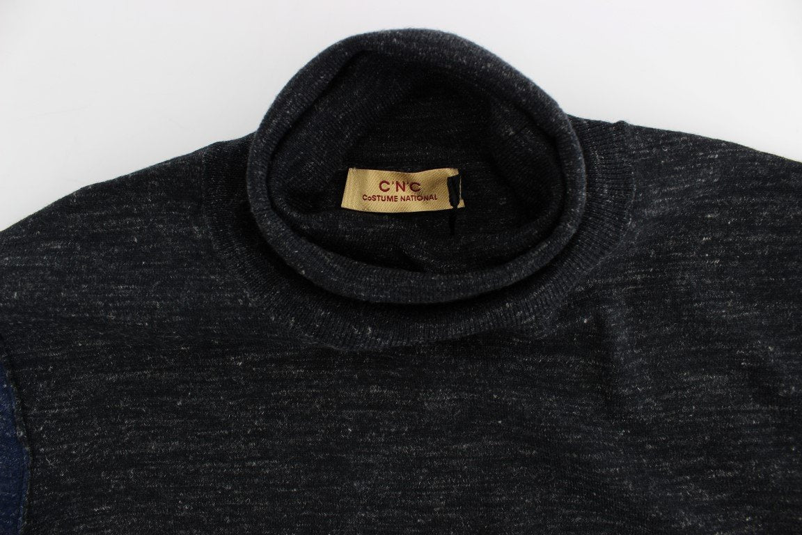 Gray Blue Turtleneck Sweater