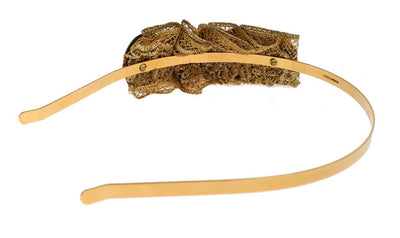 Gold Brass Roman Coin Sicily Lace Headband Hair Diadem