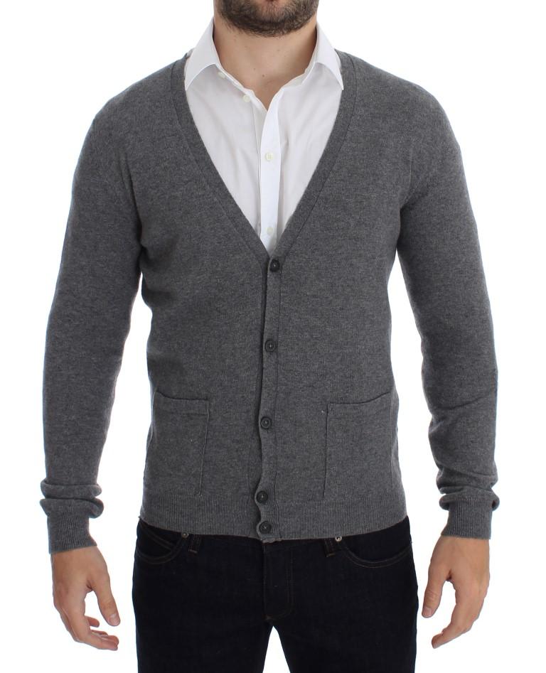 Gray Wool Cashmere Cardigan