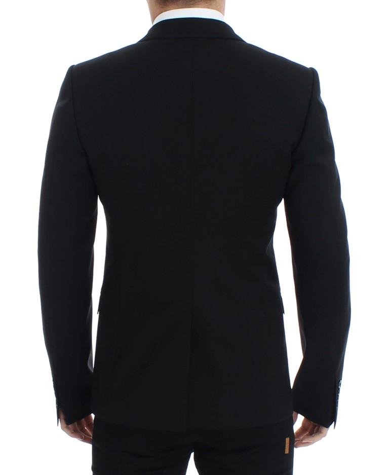 Black wool slim fit blazer