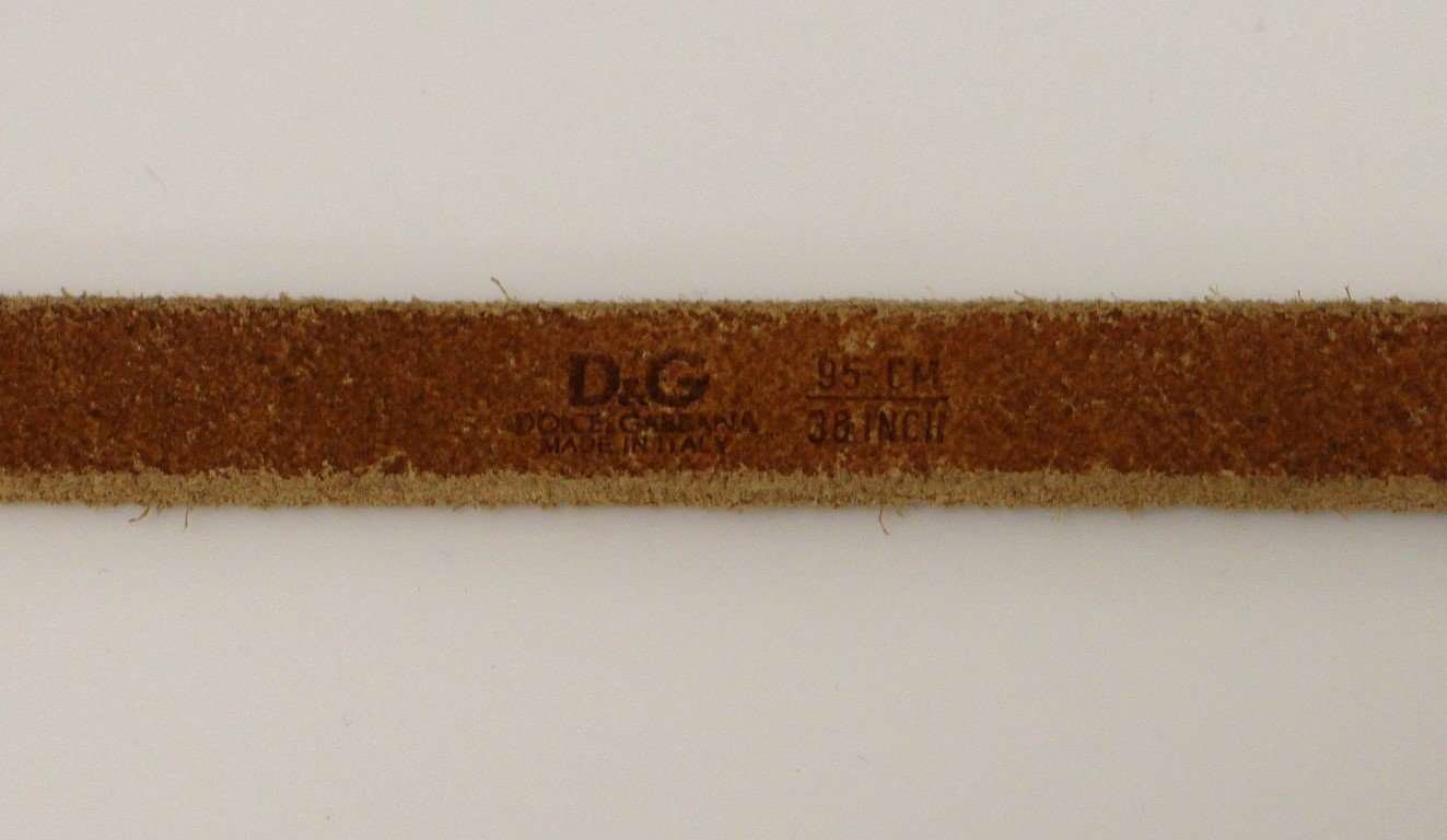 Brown Leather Logo Belt