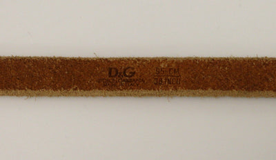 Brown Leather Logo Belt
