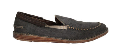 Gray Denim Cotton Loafers