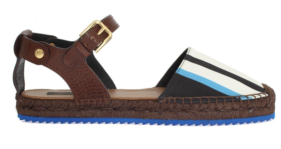 Blue Striped Espadrilles Sandals