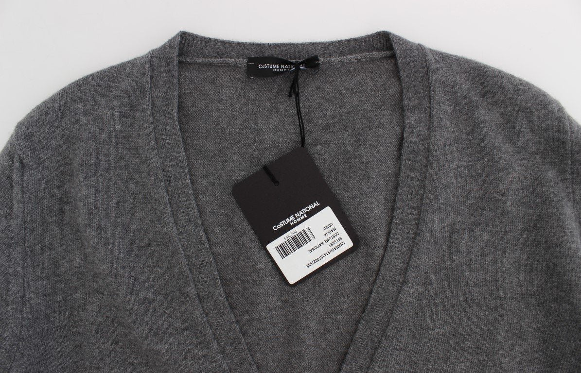 Gray Wool Cashmere Cardigan