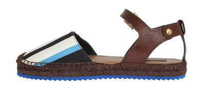 Blue Striped Espadrilles Sandals
