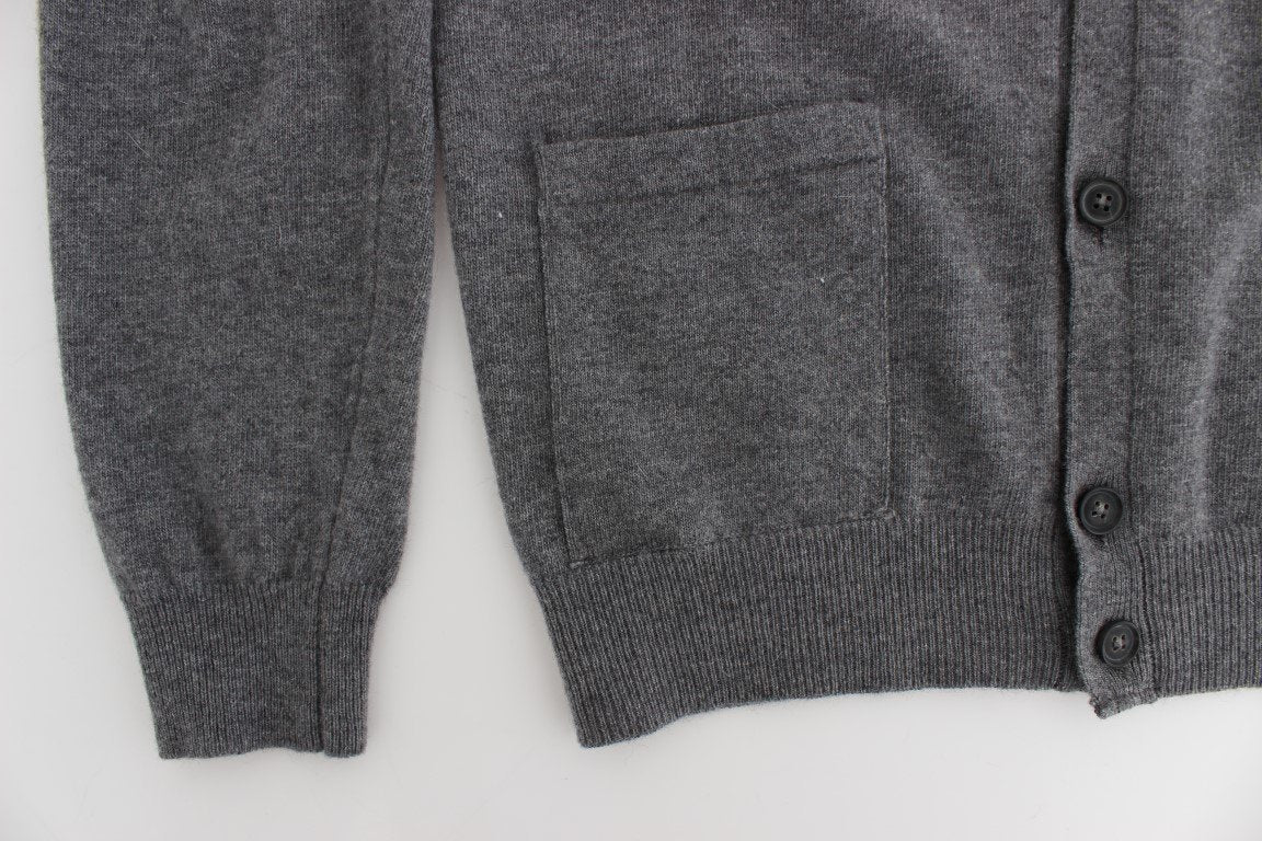 Gray Wool Cashmere Cardigan