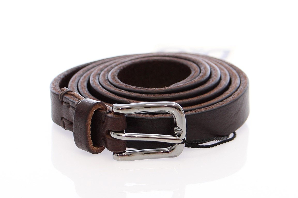 Brown Leather Logo Belt