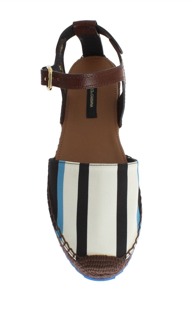 Blue Striped Espadrilles Sandals