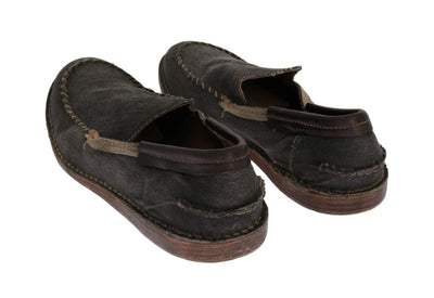 Gray Denim Cotton Loafers