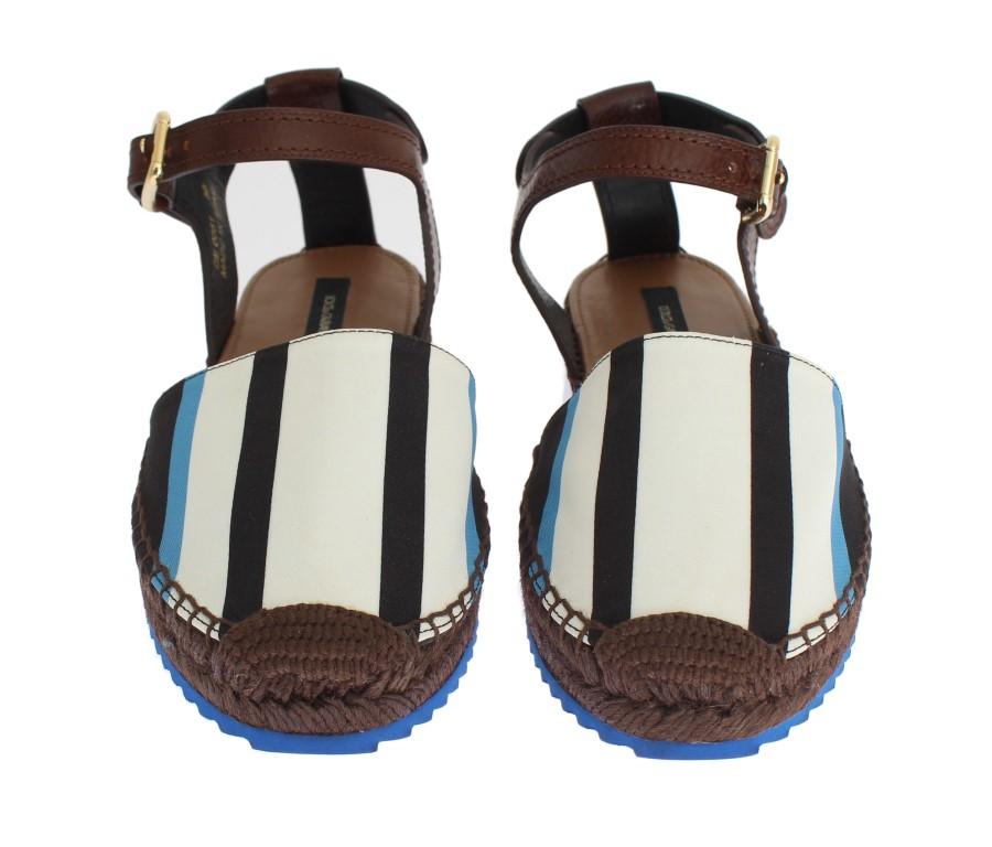 Blue Striped Espadrilles Sandals