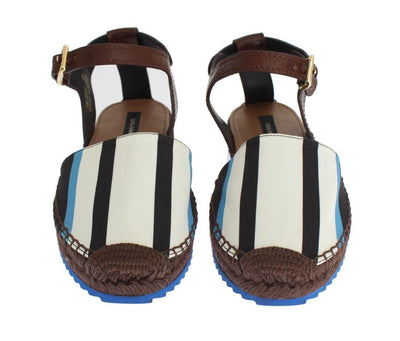 Blue Striped Espadrilles Sandals