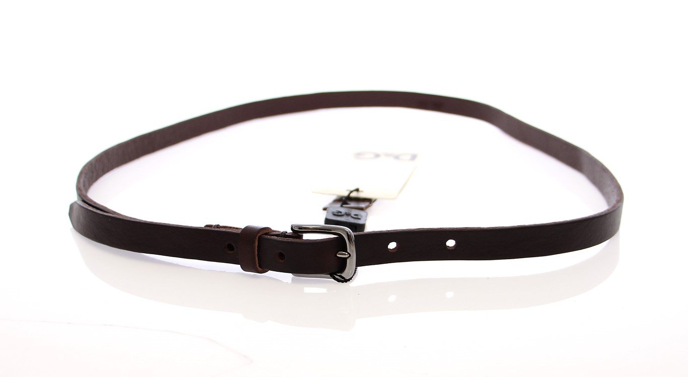 Brown Leather Logo Belt