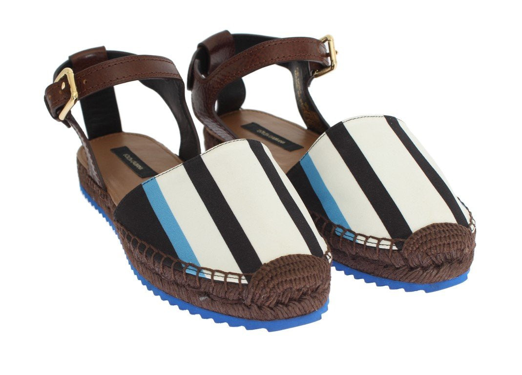 Blue Striped Espadrilles Sandals