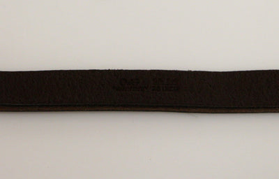 Brown Leather Logo Belt