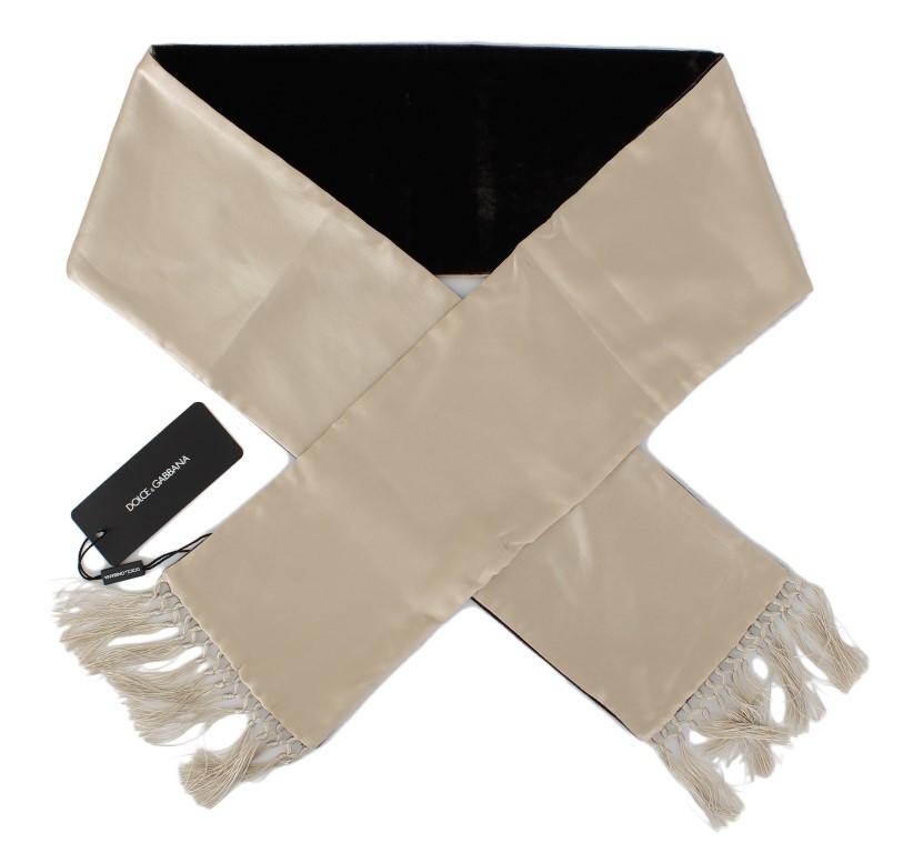 Beige Brown Silk Scarf
