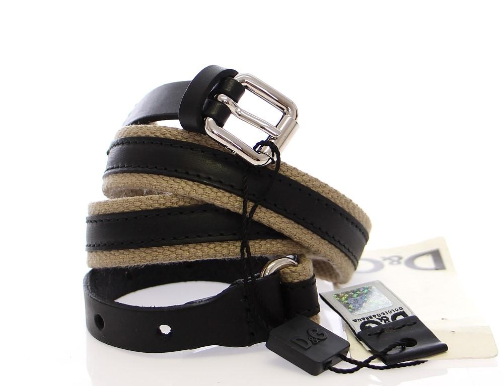Black Leather Logo Belt