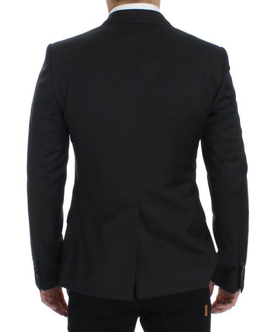 Black wool slim fit blazer