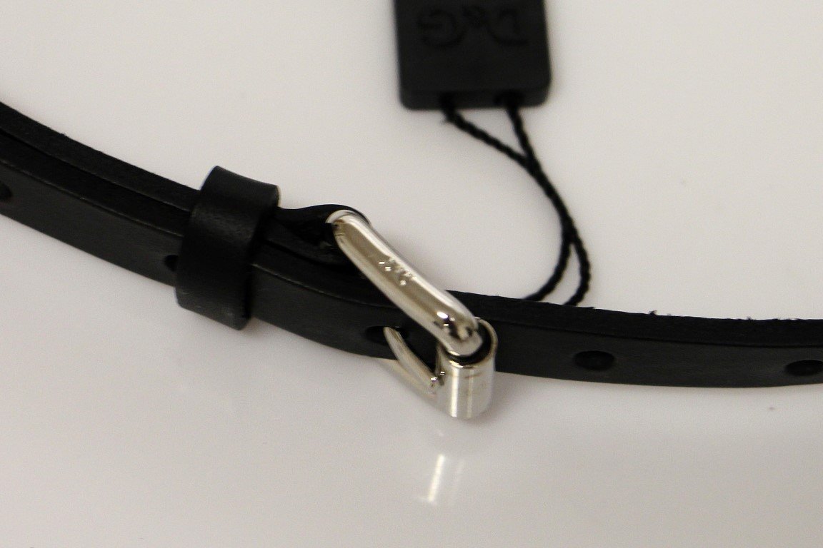 Black Leather Logo Belt