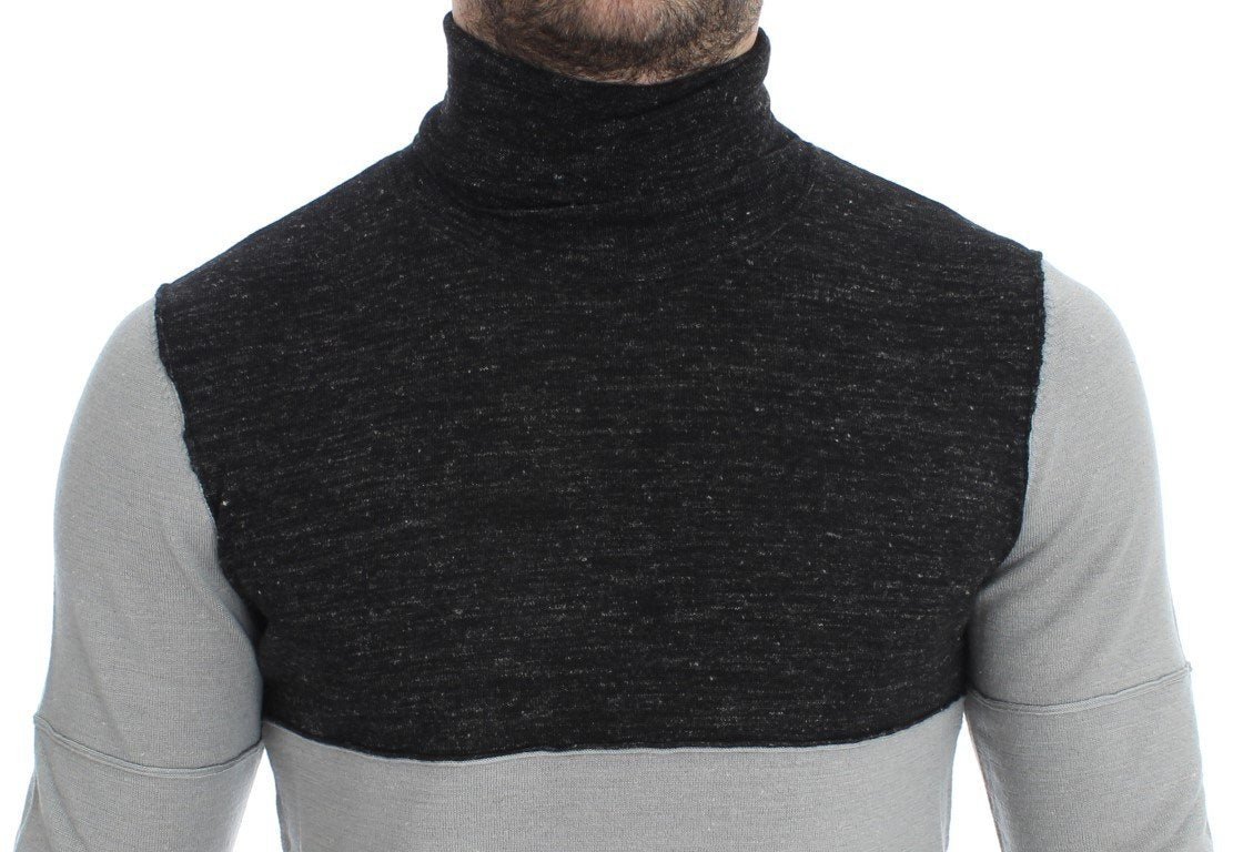 Gray Wool Turtleneck Sweater