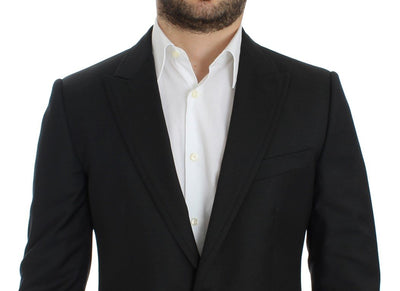 Black wool slim fit blazer
