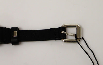 Black Leather Logo Belt