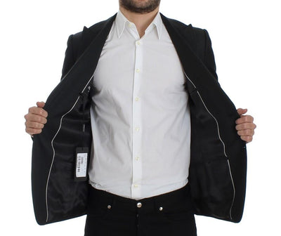 Black wool slim fit blazer