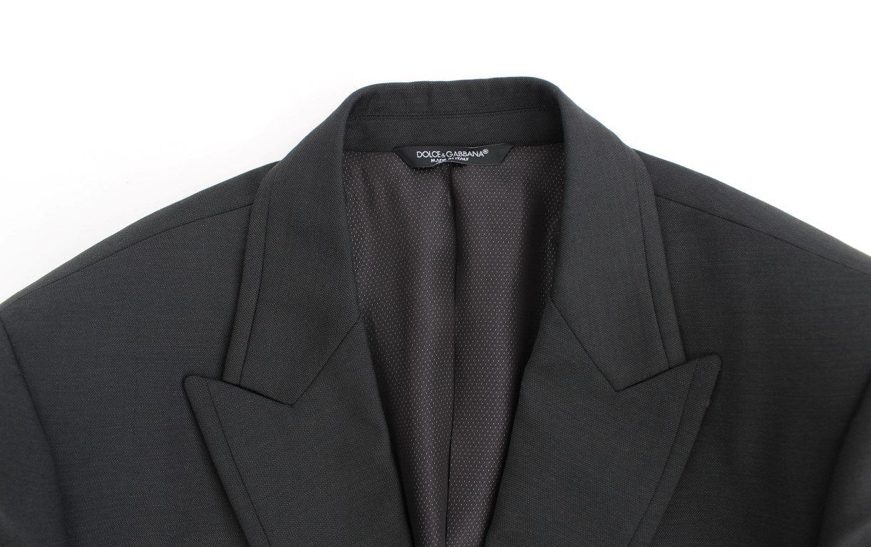 Black wool slim fit blazer