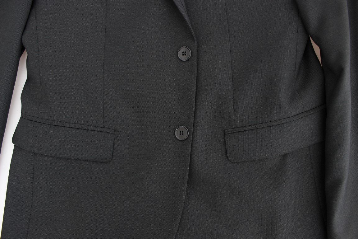 Black wool slim fit blazer