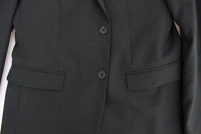Black wool slim fit blazer