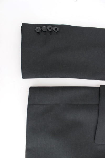 Black wool slim fit blazer