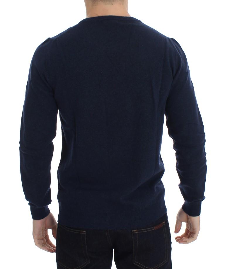 Blue Wool Crewneck Pullover Sweater