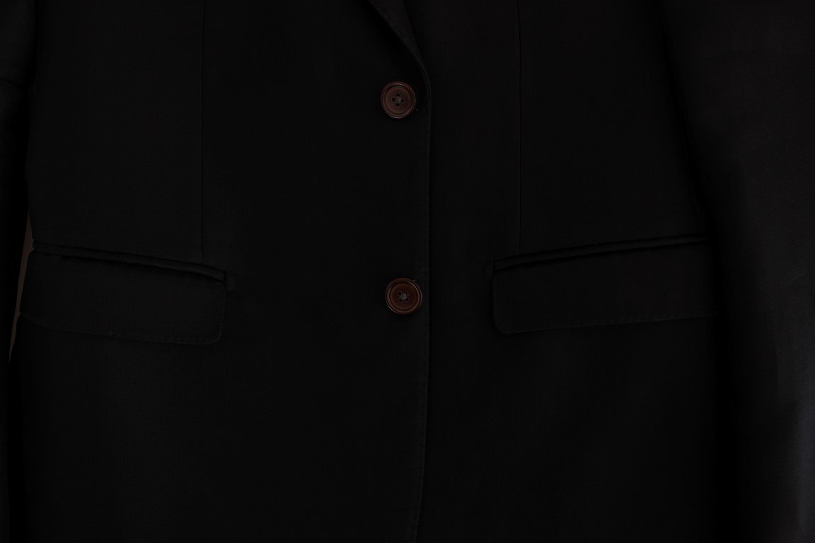 Black silk slim fit blazer