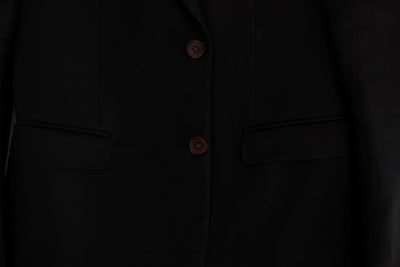 Black silk slim fit blazer