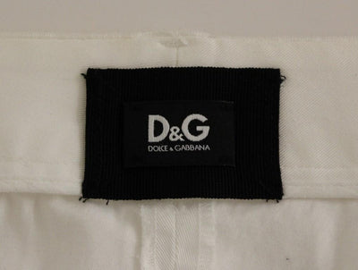 White Cotton Cropped Cargo Pants