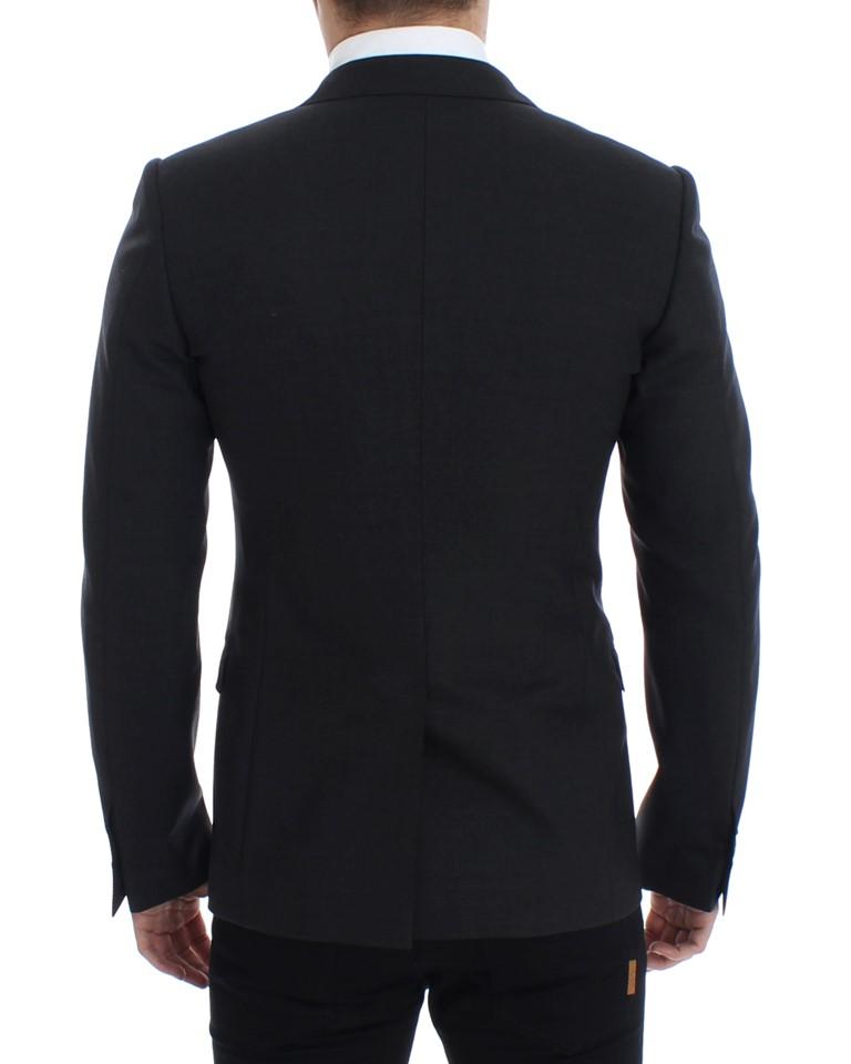 Gray wool slim fit blazer
