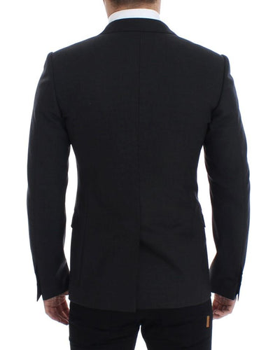 Gray wool slim fit blazer