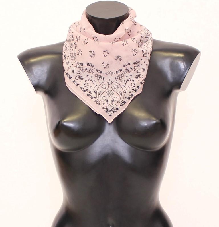 Pink Floral Pattern Cotton Scarf