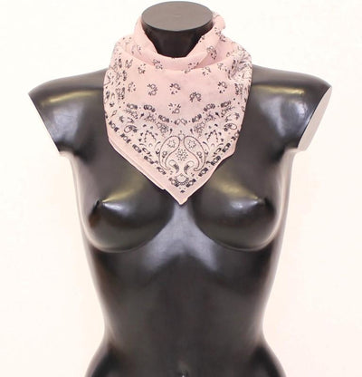 Pink Floral Pattern Cotton Scarf