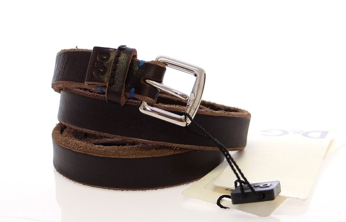 Brown Leather Logo Belt