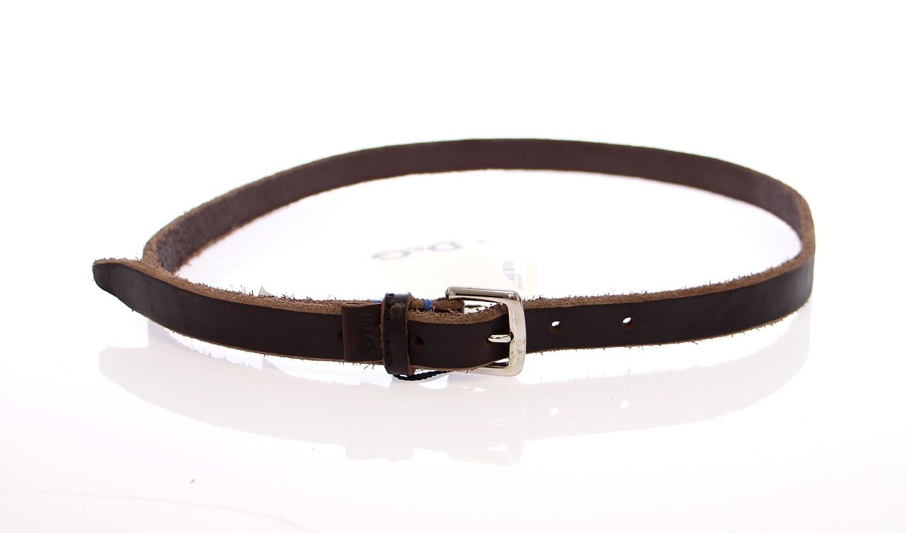 Brown Leather Logo Belt